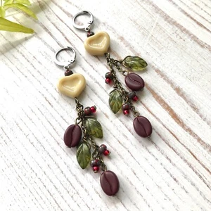 Coffee Bean Earrings, Coffee Lover Earrings, Coffee Gift Earrings - Picture 1 of 15