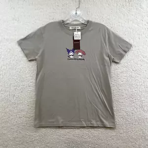 NEW NWT Sanrio My Melody Kuromi T-Shirt Medium Grey Embroidered Kawaii Japan - Picture 1 of 9