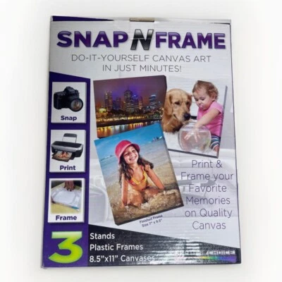 Kit de lienzo imprimible Snap N Frame Hágalo usted mismo conjunto 3 lienzos 3 marcos foto nuevo en caja Foto 1 de 4