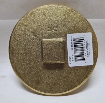Jones Stephens P50500 5" ID Brass Screw Raised Head PLUG Cleanout (5-1/2" OD)