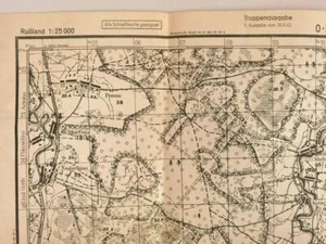 Deutsche Russlandkarte Truppenausgabe, 2 Karten zusammen geklebt, datiert 1942,  - Bild 1 von 9