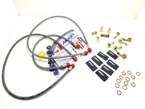 KIT TUBI FRENI DIRETTI ANTERIORI/POST GRIGI ATTACCHI ORO KAWASAKI Z 750 2011 - Foto 1 di 1