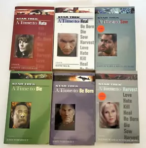 Star Trek ~ PB 6 Book Lot ~ A Time To Hate Born Heal Sow Harvest Die ~ 2 SIGNED - Picture 1 of 6