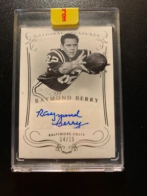 2014 National Treasures Signatures Silver Raymond Berry autografado. SP #d 14/15 HoF - Imagem 1 de 2