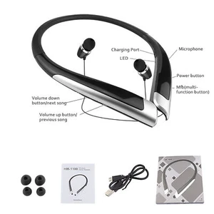 Wireless Headset HX 1100 Stereo V4.0 Headphone Binaural Earphones Part - Picture 1 of 13