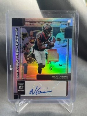 2022 Panini Donruss Optic NICO COLLINS Signature Series Holo Prizm Auto TEXANS - Image 1 of 2