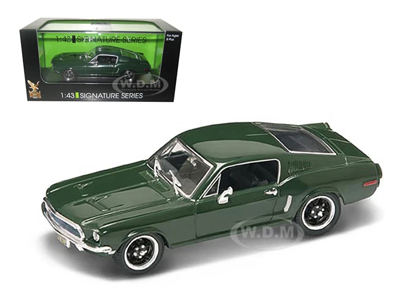 1968 Ford Mustang GT Green 1/43 Diecast Car Model by Road Signature 43207grn