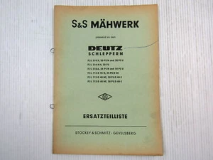 S&S Mähwerk an Deutz Schlepper F2L514 F3L712-D Ersatzteilliste Ersatzteilkatalog - Bild 1 von 2