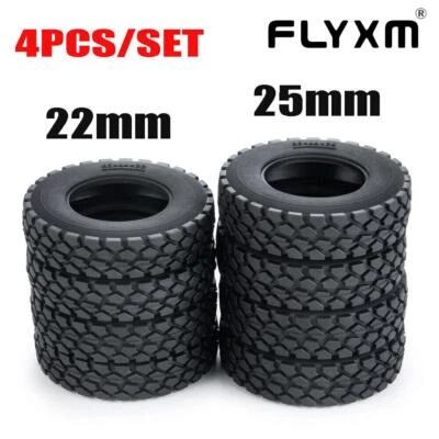 4PCS 1:14 RC Car Tractor Truck 85 OD 20mm/22mm Width Rubber Tyre Tire for Tamiya - Image 1 of 4