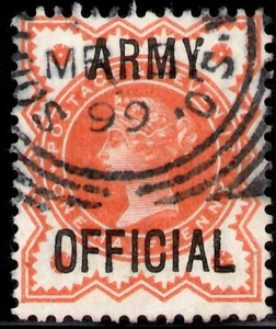 GREAT BRITAIN SCOTT O54 ARMY OFFICIAL OVERPRINT QUEEN VICTORIA - Picture 1 of 1