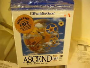 Franklin - ASCEND software VINTAGE Planning System w. Burgandy Vinyl Binder-NOTE - Picture 1 of 24