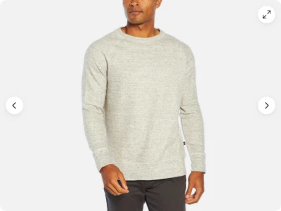Banana Republic Men’s Waffle Crew Sweatshirt   SIZE L   COLOR GRAY - Image 1 of 4