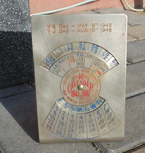 (#1301) 40 year perpetual calender for V E / V J day (Pick up / post worldwide) - Picture 1 of 8