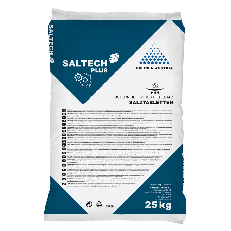 Saltech (164016) Salztabletten 25Kg Regeneriersalz Tablettenform für Wasserenthärtung