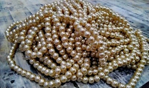 Glass Pearl Bead, Pearlized, 6-7mm, Burlywood, Approx 100 pce, Free Post - Picture 1 of 1