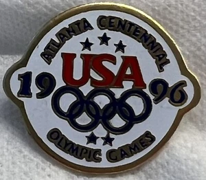 1996 Atlanta Centennial Olympic Games Pin White Round - Picture 1 of 5