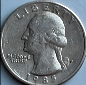 1985 P Washington Quarter Reverse Doubling - Picture 1 of 4
