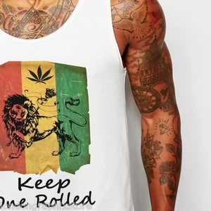 Reggae T-Shirt, Weed, 420, Blunt, Pot, Marijuana, Cannabis, Cotton tank top new - Picture 1 of 2