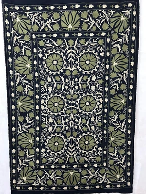 Хлопковое покрывало Suzani, узбекское Suzani, богемное для дома и жизни, рождественский любовный подарок - Изображение 1 из 4