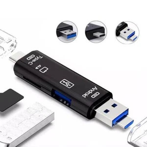 5 in 1 USB 2.0 Type C / USB / Micro USB SD TF Memory Card Reader OTG Adapter New - Picture 1 of 14