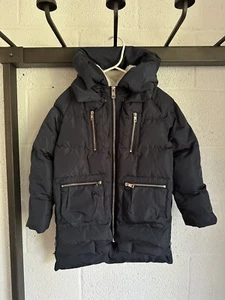 Excellent OROLAY Kids Navy Blue Zip Quilted Puffer Down Winter Coat Hooded 6-7Y - Picture 1 of 12