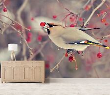 3D Cherry Bird N130 Animal Wallpaper Mural Sefl-adhesive Removable Eve 2023