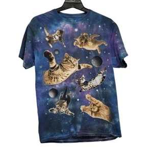 DOM Mens Medium 100% Cotton Space Kitty Short Sleeve Crew Neck Tee Shirt - Picture 1 of 4
