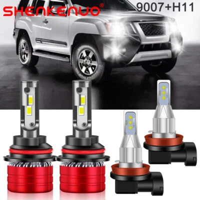 Faro delantero LED + bombillas antiniebla para Nissan Xterra 2005-2015 - 4X 6000K Foto 1 de 4