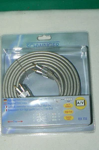 SCHWAIGER qualité allemande câble YUV / video RCA 3x CINCH High End 5 mètres - Imagen 1 de 1