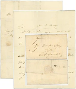 1830 LETTER THOS COPPARD HORSHAM ONE LINE POSTMARK to G.RANKIN EAST GRINSTEAD 5d - Picture 1 of 5