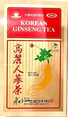 原装韩国人参茶提取物 2 克 x 100 包  — 第 1/3 张图片
