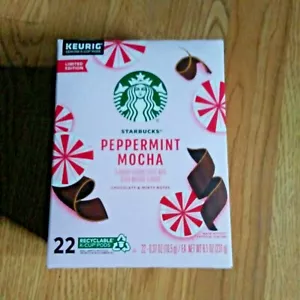 Last 22Kcup Starbucks Peppermint Mocha Coffee Pod Keurig Brew July4 Holiday Gift - Picture 1 of 4