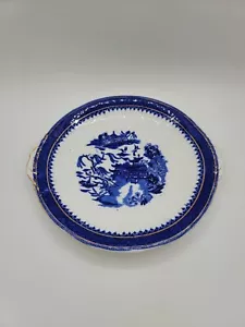 Piatto da torta vintage 10" salice blu con manici a tavola - Foto 1 di 5
