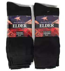Anzugsocken für Herren 10-13 6 Paar ältere schwarze Crew dünnes Nylon Elasthan hergestellt in den USA - Bild 1 von 5