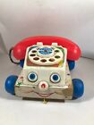 Vintage Child Early Learning 1961 FISHER PRICE 747 Wooden Chatter Phone