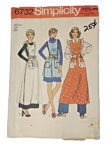 Simplicity Vintage 70's Sewing Pattern 6732 Apron Ruffles Pockets Medium 12-14 - Picture 1 of 6
