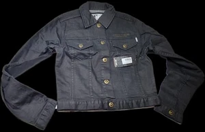 UFC Diffuse Women Black Denim Button-Front Pockets Jean Jacket Medium MMA - Picture 1 of 6