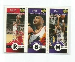 RODMAN/BARKLEY/MALONE 1996-97 OBERDECK MINI-TRI-KARTEN #M83, M65, M14 - Bild 1 von 2