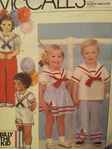 UC Sz 1 Toddler Baby Vintage Sailor Collar Outfit Sewing Pattern McCall's 8589 - Picture 1 of 2