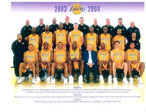 2003 2004 LOS ANGELES LAKERS  TEAM  PHOTO  BASKETBALL BRYANT O'NEAL NBA - Picture 1 of 1