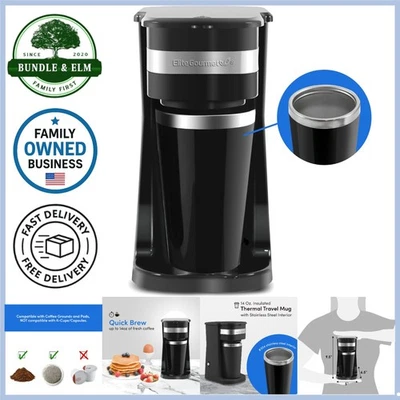 Persönliche Einzelportion Kaffeemaschine Edelstahl Reisebecher Kompakt Brüht Schnell - Bild 1 von 4