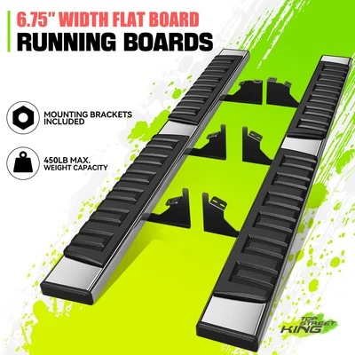 6.75" Flat Step Bar Running Boards For Toyota Tacoma Access Extended Cab 05-23 - Image 1 of 4