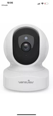 Wansview Wireless Cloud PTZ IP Security Camera, 1080P HD, WiFi Indoor Q5 - White - Image 1 of 4