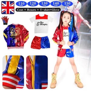 Suicide Squad Kids Harley Quinn Costume Girls Book Day Week Fancy Dress Outfit - Picture 1 of 12