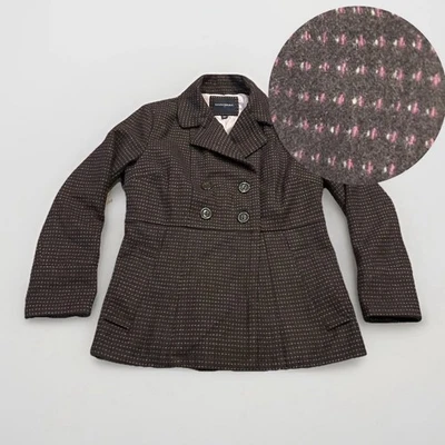 Abrigo Banana Republic Lana Guisante Mujer L Doble Pecho Preppy Academia Y2k Años 90 Foto 1 de 4