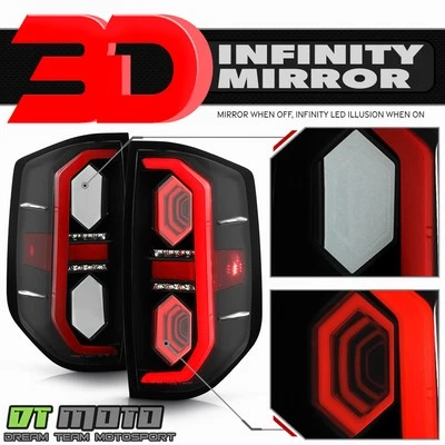 Luces traseras LED completas "espejo infinito 3D" para Toyota Tundra 2014-2021 negras Foto 1 de 4