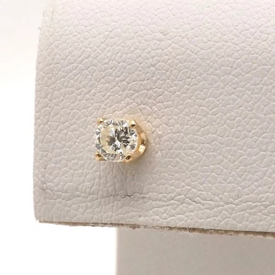 Pendiente único de diamantes naturales de oro amarillo sólido de 14 k Foto 1 de 4