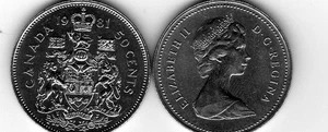 1981 Canada Fifty Cents Coin. Half Dollar Circ 50 Cents 50c - Picture 1 of 1
