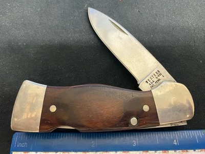 Cuchillo Western USA S-532 Lockback, asas de madera laminada Foto 1 de 4