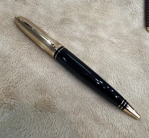 [Exc+5] Louis Vuitton Dock lacquer Black/Gold Rhodium Twisted Ballpoint Pen - Picture 1 of 5